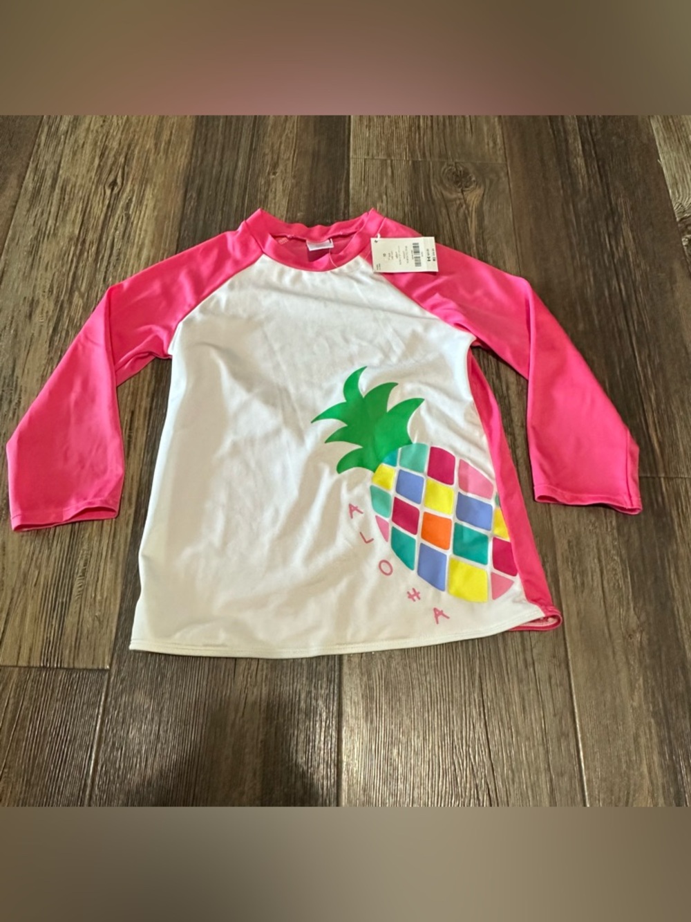 Gymboree sunscreen swimwear UPF 50+ girls rashguard shirt size 10 NEW pineapple